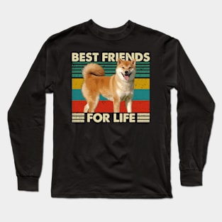 Cute and Curled Shiba Best Friends For Life Tee Delight Long Sleeve T-Shirt